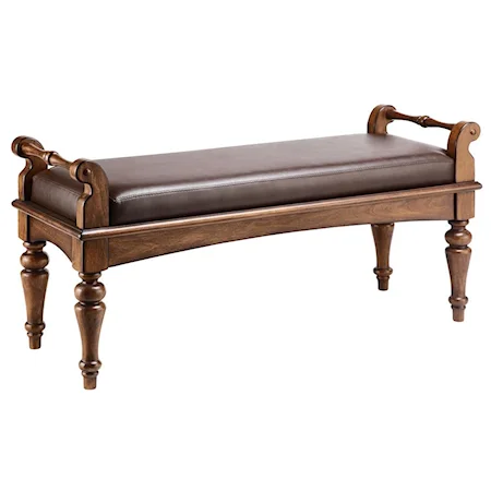 Asti Accent Bench with Bonded Leather Seat